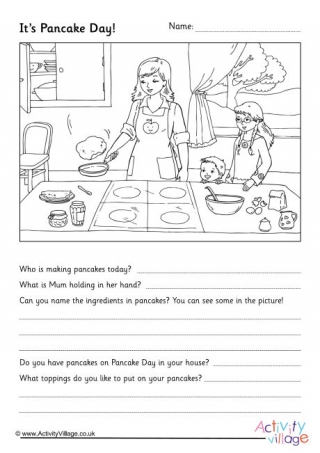 Pancake Day Questions Worksheet 2