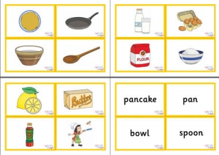 Pancake Day Vocabulary Matching Cards