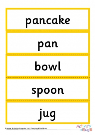 Pancake Day Word Cards