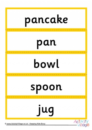 Pancake Day Word Cards