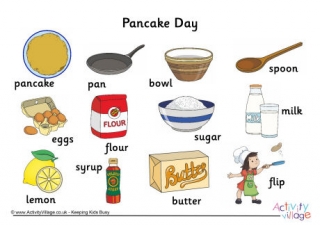 Pancake Day Word Mat