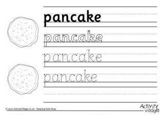 Pancake Handwriting Worksheet