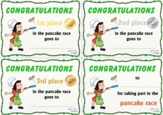 Pancake Race Certificate