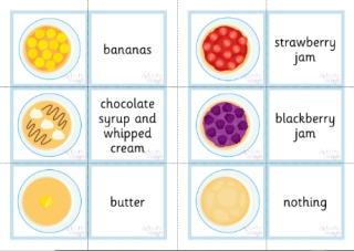 Pancake Toppings Matching Cards