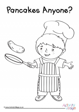 Pancakes Anyone Colouring Page