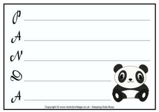 Panda Acrostic Poem Printables 
