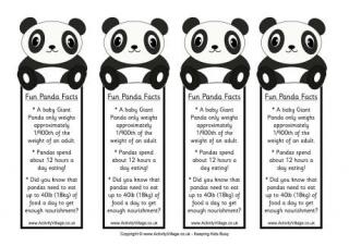 Panda Bookmarks - Fun Facts 