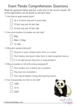 Panda Comprehension - Multiple Choice 