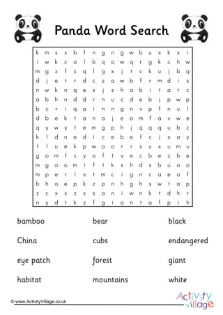 Panda Word Search