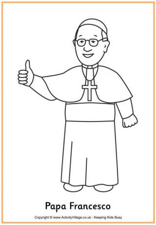 Papa Francesco Colouring Page