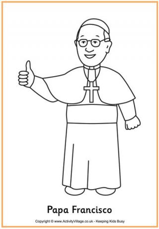 Papa Francisco Colouring Page