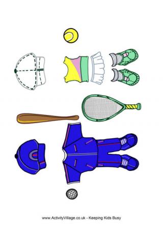 Paper Dolls Sports Clothes