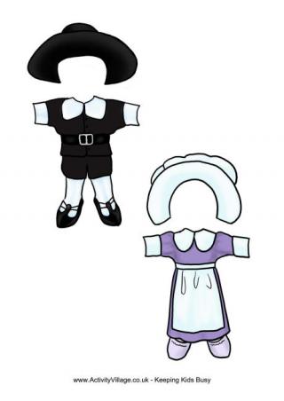 Paper Dolls Thanksgiving Costumes 1