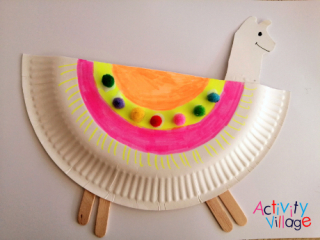 Llama Paper Plate Craft