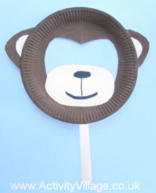 Paper Plate Monkey Mask