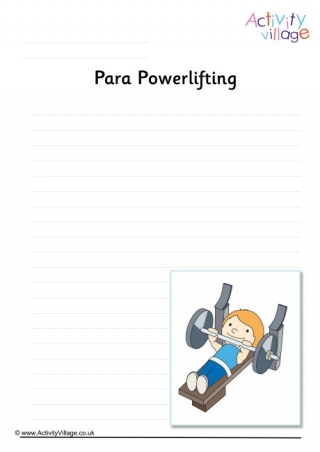 Para Powerlifting Writing Page