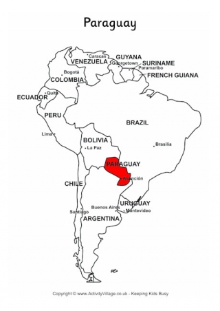 Paraguay On Map Of South America