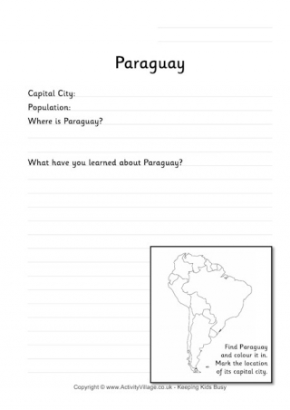 Paraguay Worksheet