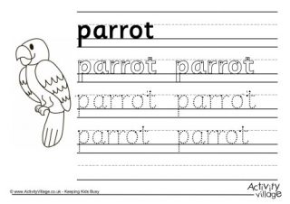 Parrot Handwriting Worksheet