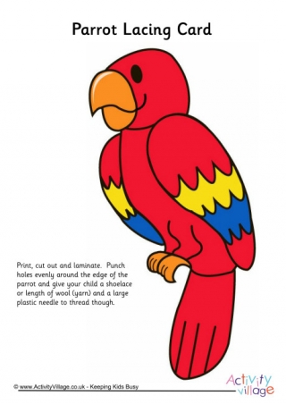 Parrot Lacing Card