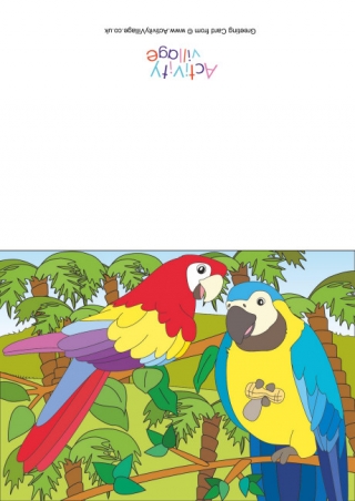 Parrots Scene Card