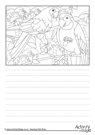 Parrots Scene Story Paper