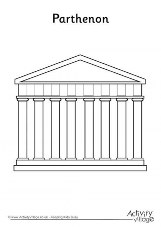 Greek Temple Coloring In Pages 3