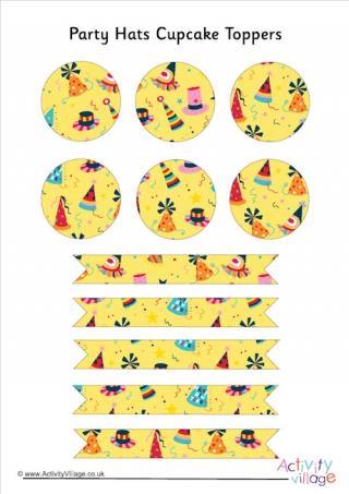 Party Hats Cupcake Toppers