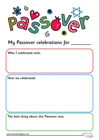 Passover Journal Page