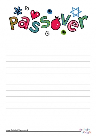 Passover Writing Paper