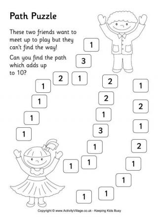 Path Puzzle 1 - Addition to 10