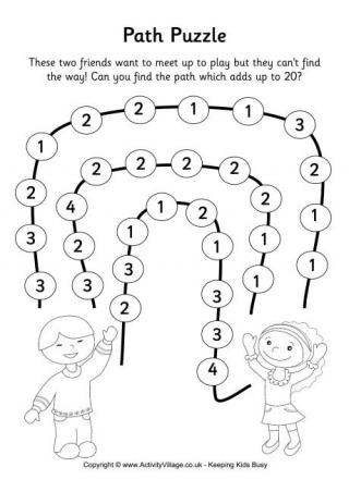 Path Puzzle 2 - Addition to 20