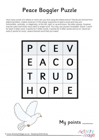 Peace Boggler Puzzle