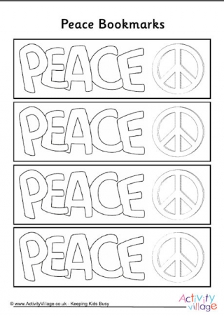 Peace Colouring Bookmarks
