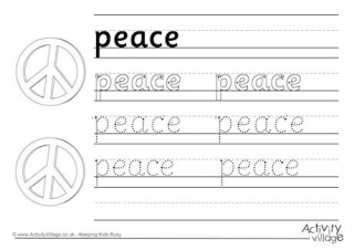 Peace Handwriting Worksheet