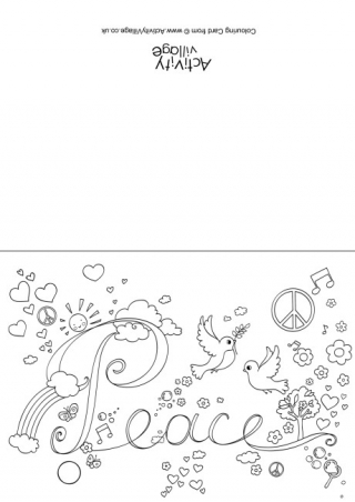 Peace Word Colouring Card