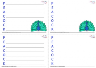 Peacock Acrostic Poem Printable