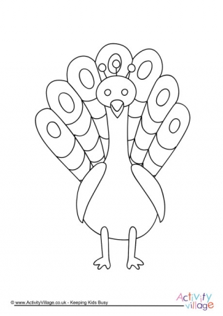 Peacock Colouring Page 2