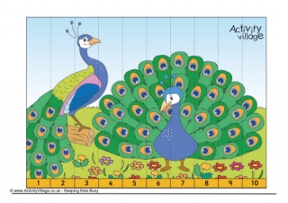 Peacock Counting Jigsaw