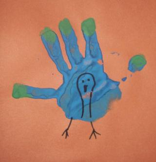 Peacock Handprint Painting