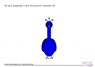 Peacock Playdough Mat