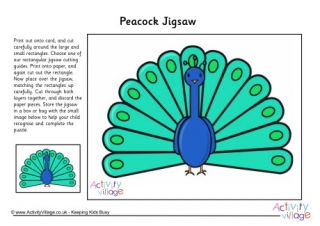 Peacock Printable Jigsaw