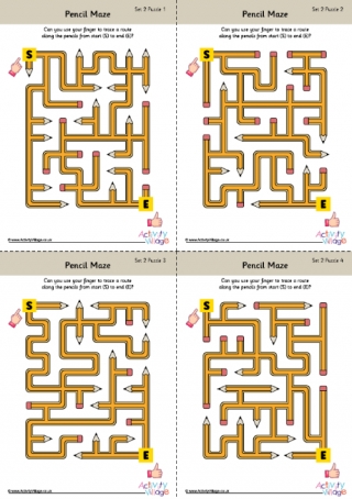 Pencil Mazes Set 2