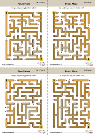 Pencil Mazes Set 3