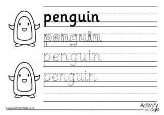 Penguin Handwriting Worksheet