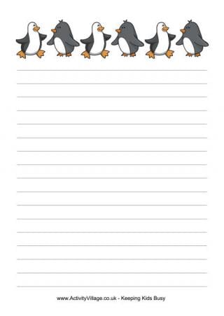 Penguins Writing Paper