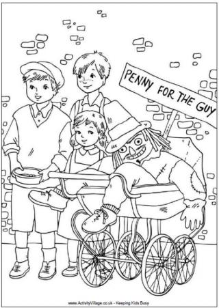 Penny for the Guy Colouring Page