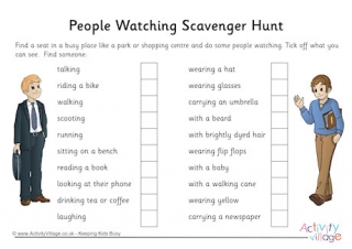 People Watching Scavenger Hunt
