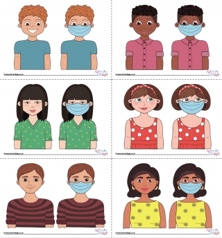 People Wearing Masks Poster Set