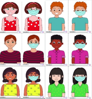 People Wearing Masks Posters Set 2